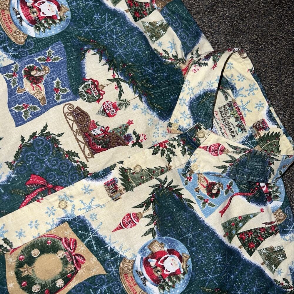 Limited Edition Mele Kalikimaka Reyn Spooner Christmas Button Down Shirt Mens XL